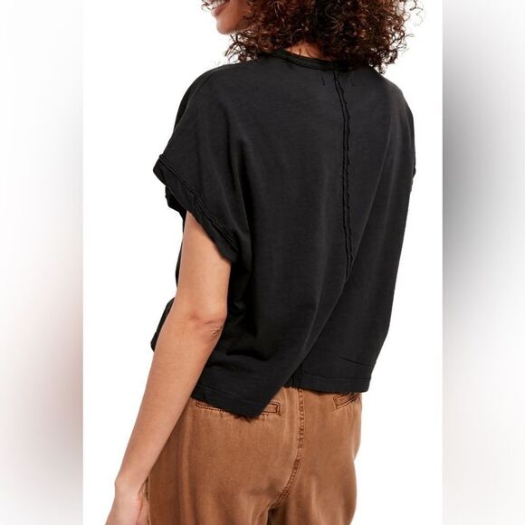 NWOT Free People Sz XS & SM Black Crop Top NWOT - Picture 3 of 4